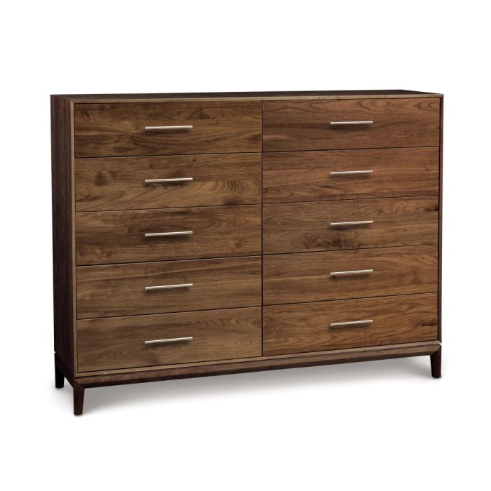Mansfield 10-Drawer Long Walnut Dresser